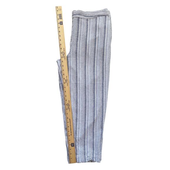Chico's Pants Womens Size 2.5 (L 14) Linen Blend Striped Blue/White 24" Inseam - Picture 10 of 11